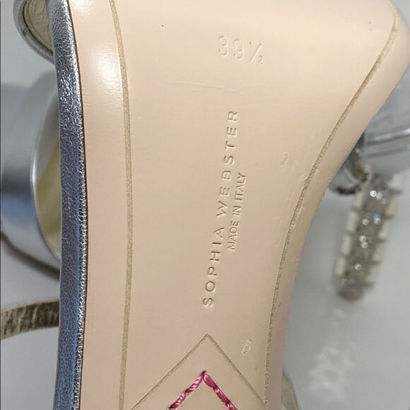 Sophia Webster Rosalind Crystal-Star Heel Metallic Leather Sandals size 39.5 - Picture 12 of 14